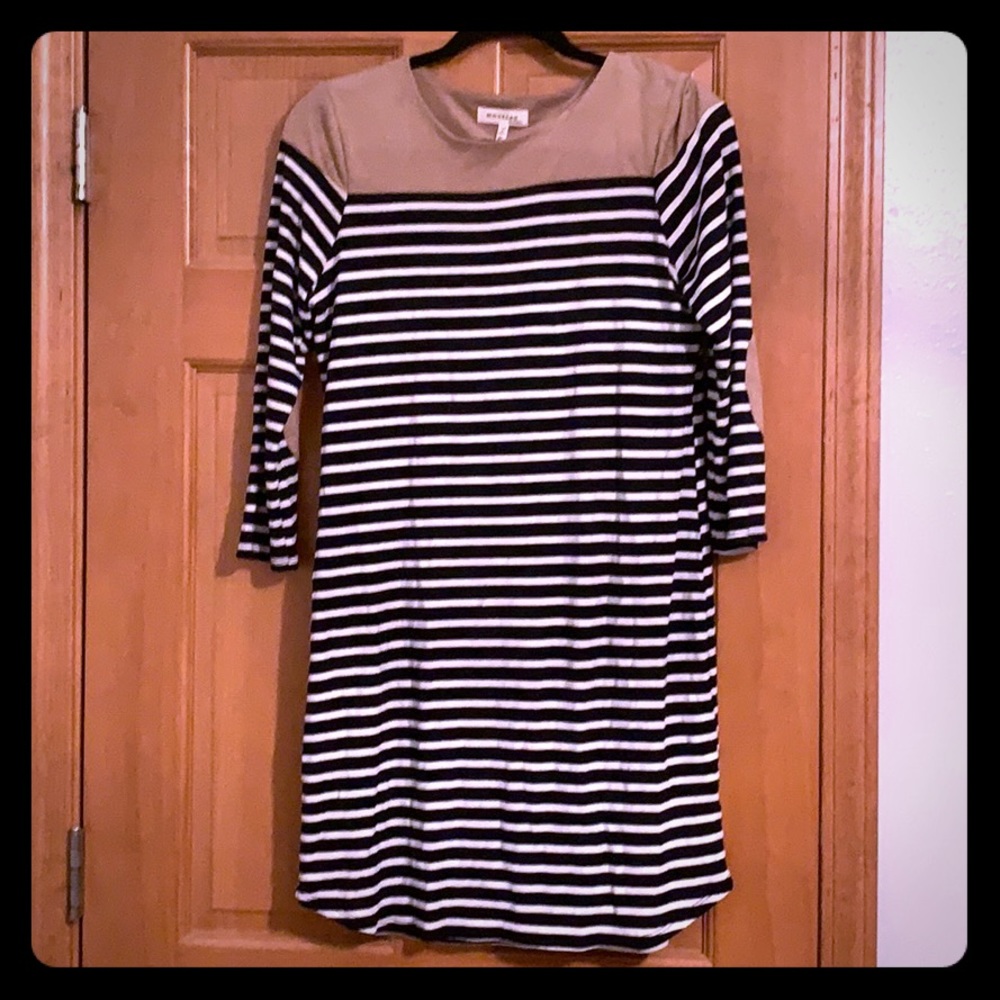 Navy & White Striped Dress